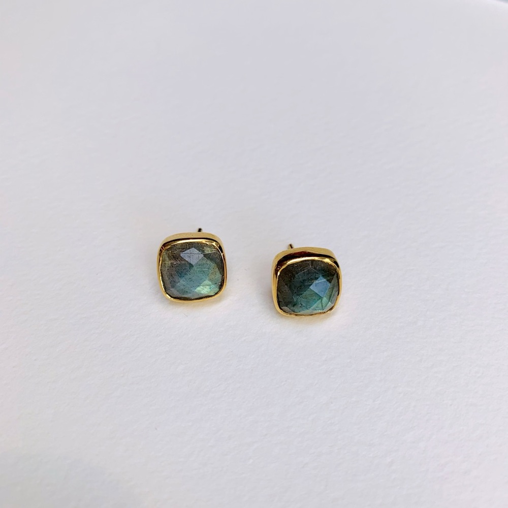 Opaque Green Labradorite Earrings